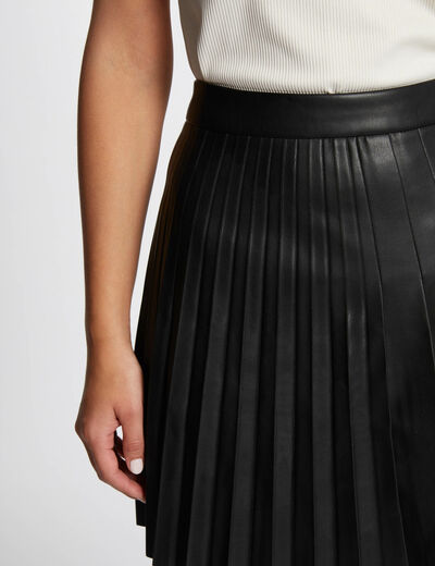 Faux leather A-line mini skirt black ladies'