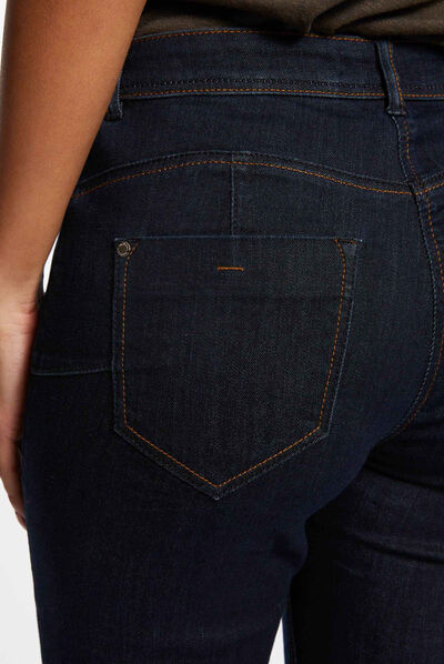 Standard waisted slim jeans raw denim ladies'