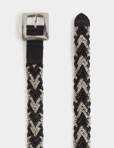 Thin braided belt black women