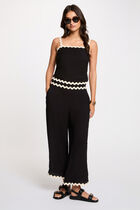 Wide-leg cropped trousers black women
