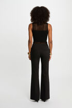 Top maille sans manches noir femme