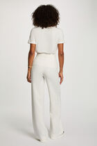 Wide leg trousers with buttons white women