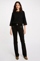 Bootcut jeans with flap pockets black women