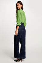 Blouse manches longues vert anis femme