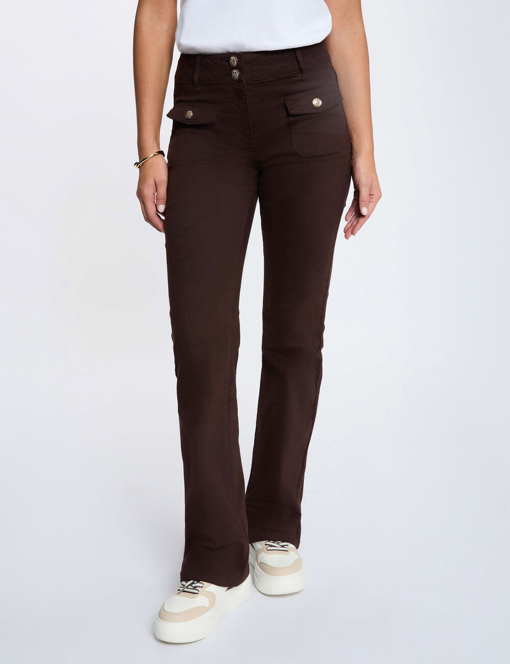Bootcut trousers dark brown women