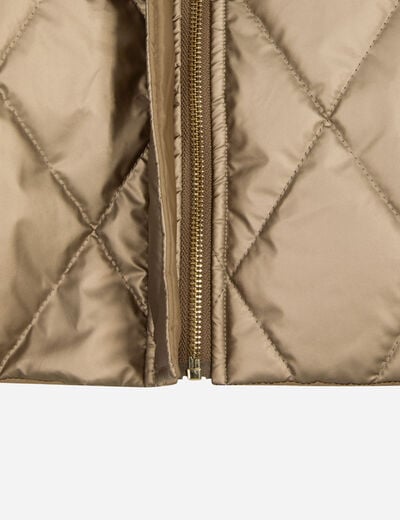 Quilted collar poncho women