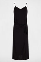 Slitted fitted midi dress black women