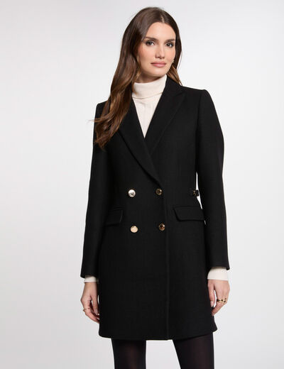 Double breasted coat black women