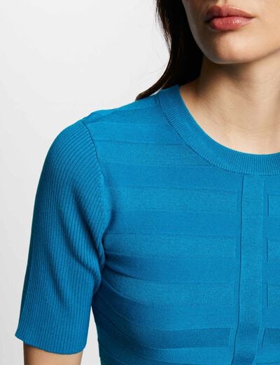 Jumper with short sleeves blue women