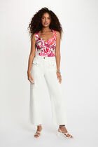 Fitted t-shirt with heart neckline multicolor women