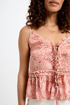 Printed top with straps multicolor women
