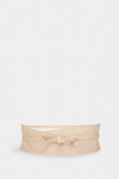 Tied obi belt beige ladies'