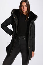 Straight mid-length parka black women