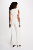Wide-leg jumpsuit with V-neck white women