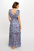 Printed waisted maxi dress multicolored women