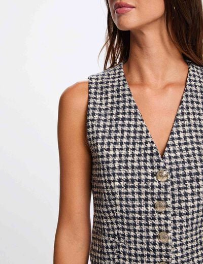 Fitted sleeveless gilet multicolor women