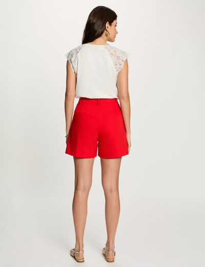 Sleeveless lace top white women