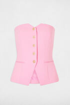 Fitted sleeveless bustier light pink women