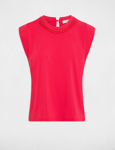 Short-sleeved t-shirt chain medium pink ladies'