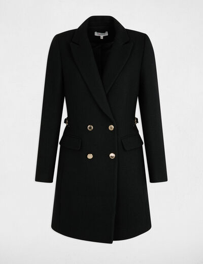 Double breasted coat black women