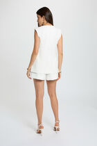Shorts with decorative button white women