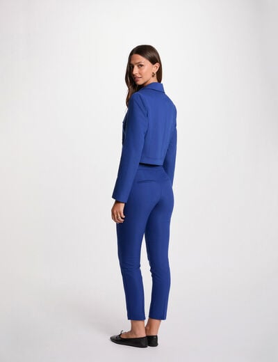 Cropped cigarette trousers electric blue women