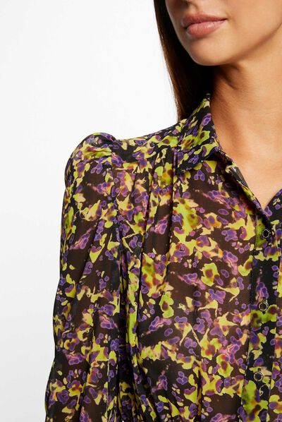 Waisted dress abstract print multico ladies'