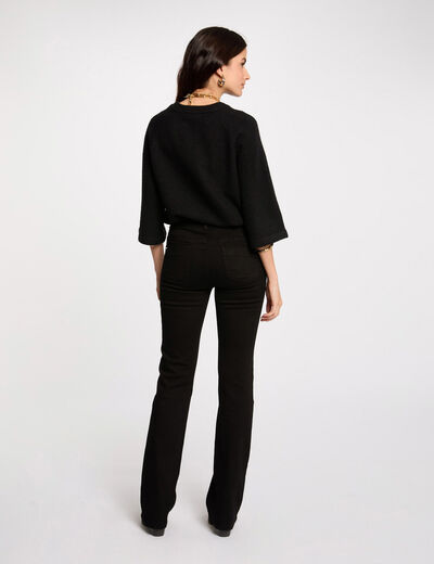 Bootcut jeans with flap pockets black women
