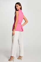 Sleeveless short jacket pink women