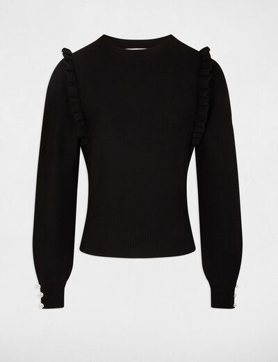 Long-sleeved jumper ruffles black women
