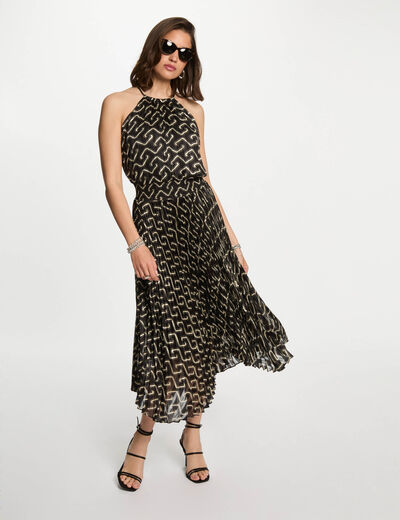 Printed maxi A-line dress multicolor women