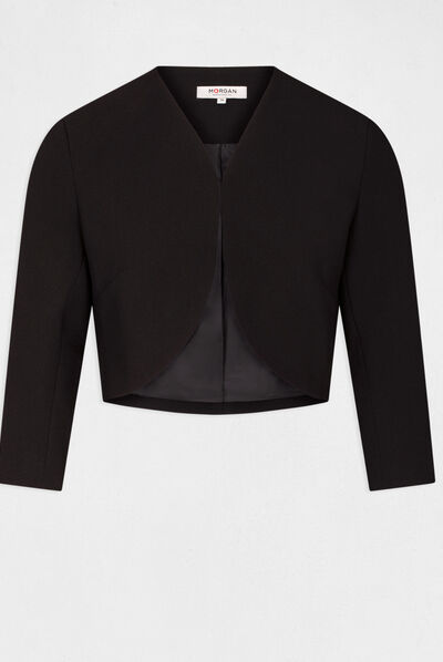 Straight jacket with 3/4-length sleeves black ladies'