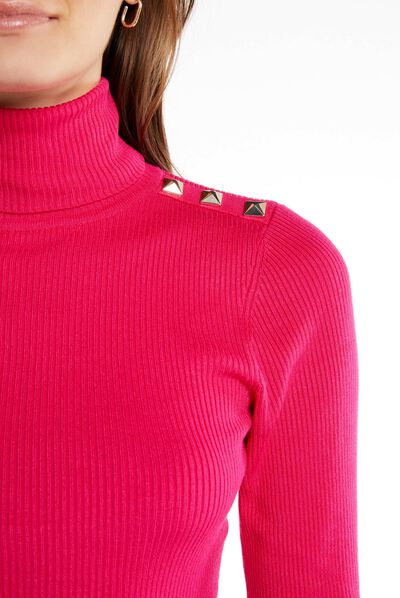 Long-sleeved jumper with turtleneck medium pink ladies'