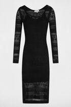 Fitted maxi knitted dress black women