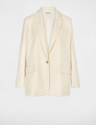 Straight blazer rhinestones vanilla women