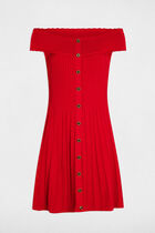 A-line mini knitted dress red women