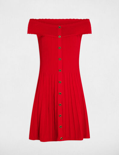 a line mini knitted dress red women A-line mini knitted dress red women