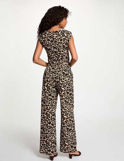 Straight-leg printed trousers multicolor women