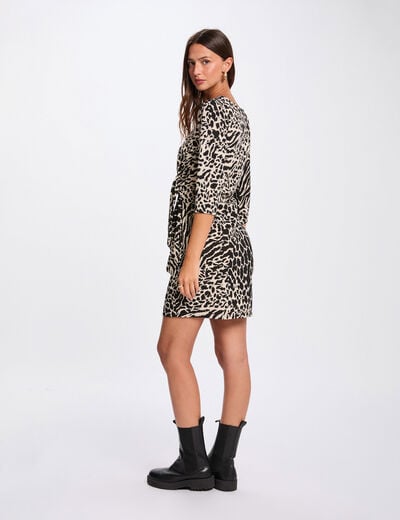 Fitted dress with long sleeves multicolor women