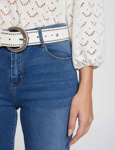 Standard waisted slim jeans stone wash denim women