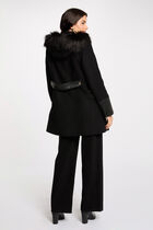 Straight zipped coat with hood black women
