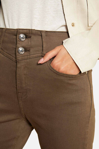 High-waisted cropped straight trousers  ladies'