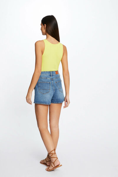 Vest top straps with ornaments yellow ladies'