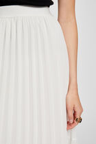 Maxi pleated A-line skirt ivory women