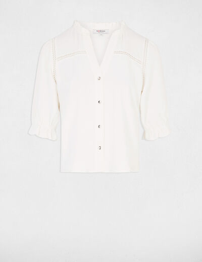 3/4-length sleeved blouse ivory women