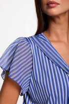 T-shirt with tie neck white women