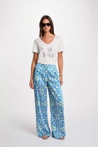 Printed wide-leg trousers multicolor women