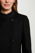 Buttoned long coat black women