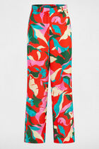 Printed straight trousers multicolor women