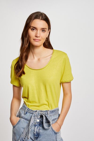 Short-sleeved t-shirt medium yellow ladies'